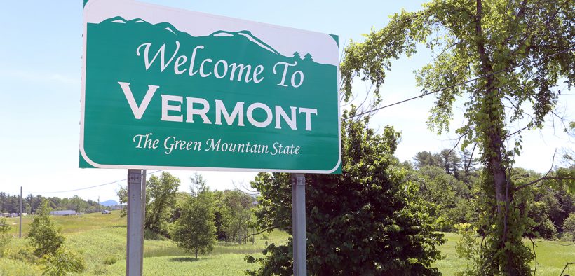 Image of the Welcome to Vermont road sign for Vermont will pay remote Teleworkers $10,000 to move there blog post